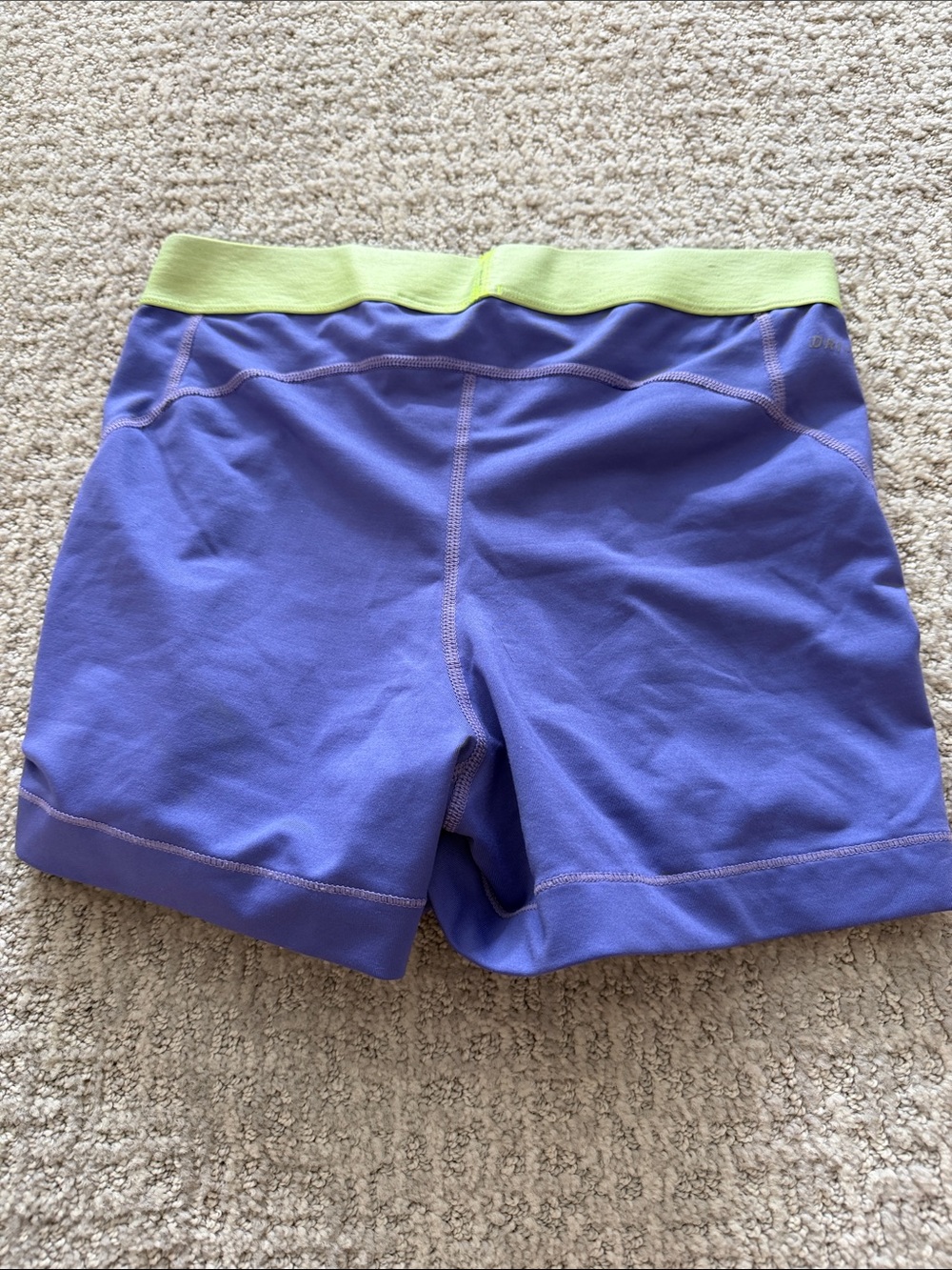 Nike Pro Dri-FIT Purple Lime Green Compression Shorts Women’s Medium - Picture 2 of 5